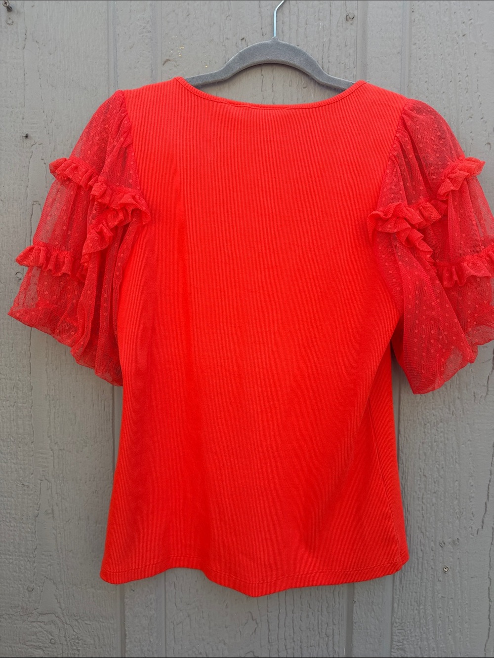 Maeve Puff-Sleeve Scoop Neck Top Size: L - Picture 6 of 8